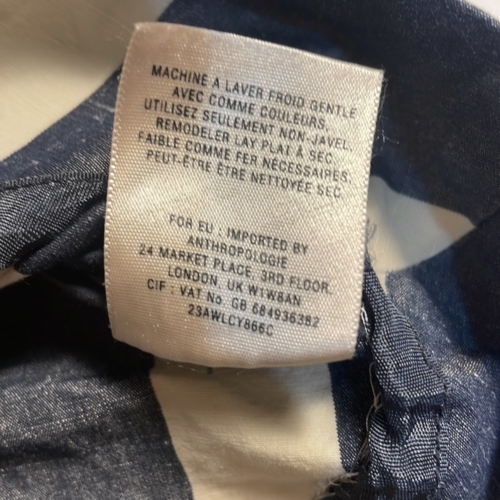 Anthropologie Postmark Chevron Endpoint Dress Halter Jumper Linen Cotton Size 6 - Picture 15 of 15